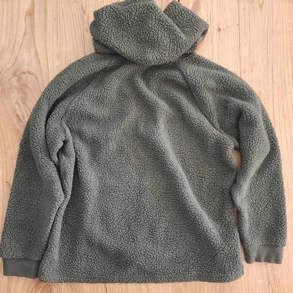 Victoria's Secret PINK Olive Green Sherpa Varsity Fleece Half-Zip - LG - Picture 7 of 7